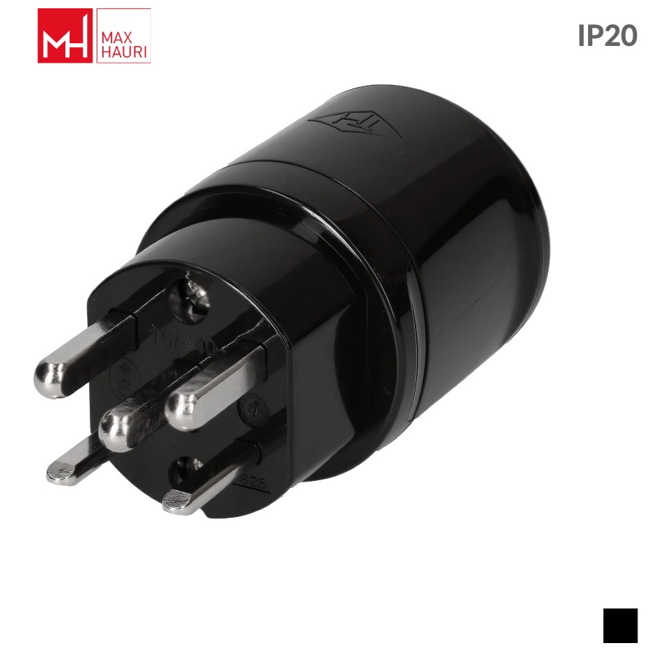 Max Hauri TH T25, 3LNPE Kabelstecker, Schraubkontakt, schwarz
