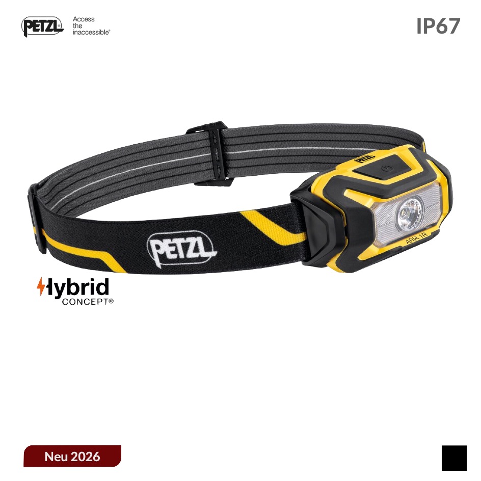 Petzl ARIA® 1R 475 Lumen CORE Accu, 3.6V, 1.25Ah, 4.5Wh, Temps de recharge 3.5h, Blanc, noir