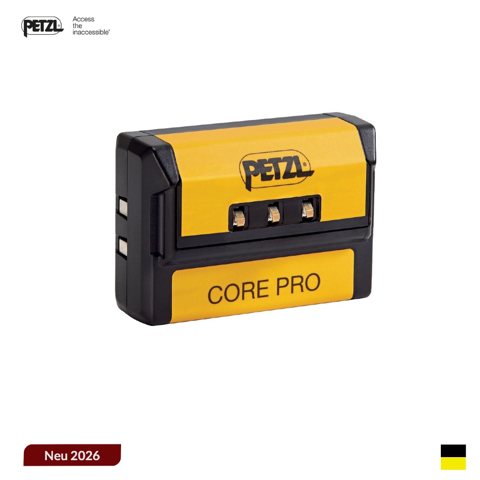 Petzl CORE PRO Lithium-Ion, 3.6V, 1.25Ah, 4.5Wh, Ladedauer 3.5h, gelbschwarz