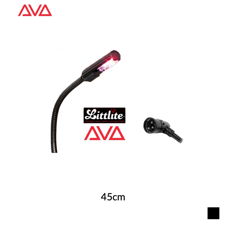 Avolites Lampe col de cygne XLR4 90° long XLR4 DIAMOND 9, Blanc neutre 4000K, noir, 45cm