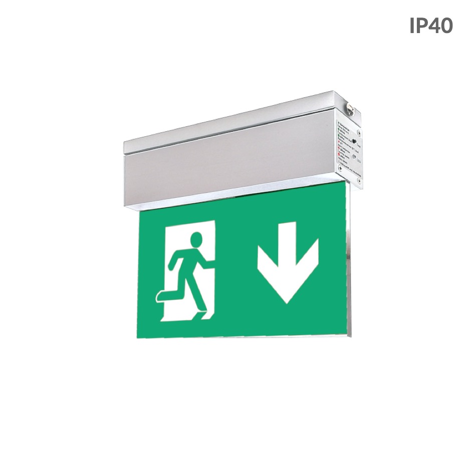 Innolight Licht M16/27 Fluchtwegleuchte Piktogramm 15x27cm LiFePO4, 3.2V, 1.5Ah, 6500K, farblos eloxiert