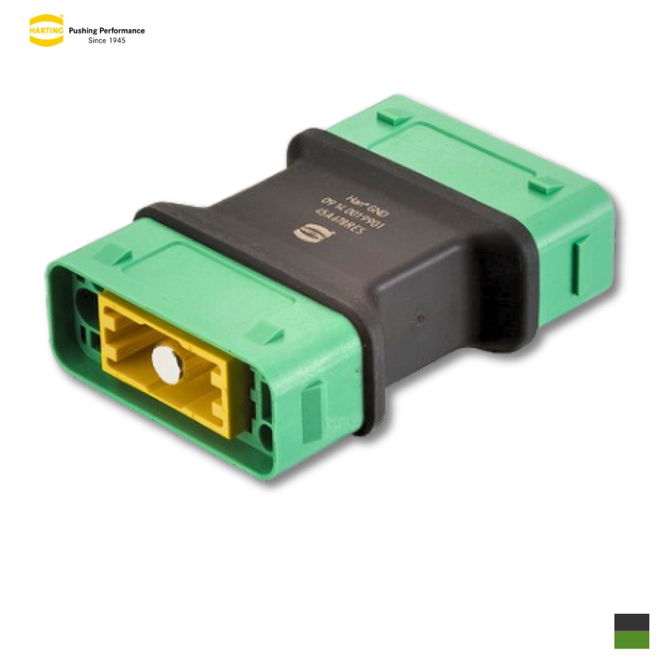 Harting Han® GND Adaptateur mâle « » mâle, noirverte