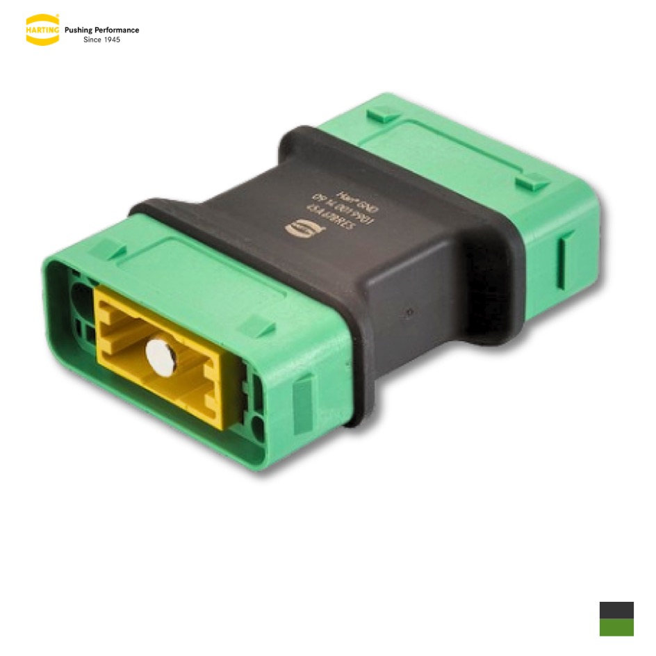 Harting Han® GND Adapter Male «» Male, blackgreen