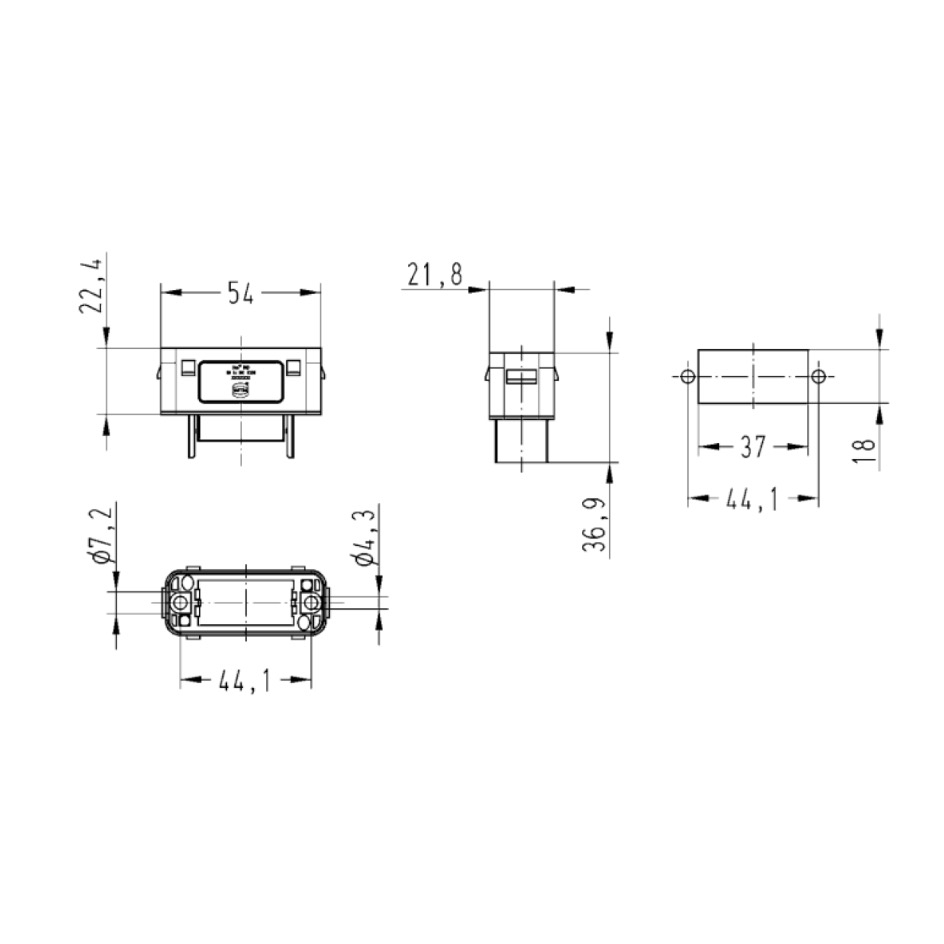 Harting Han® GND Adaptateur mâle « » mâle, noirverte – Image 3