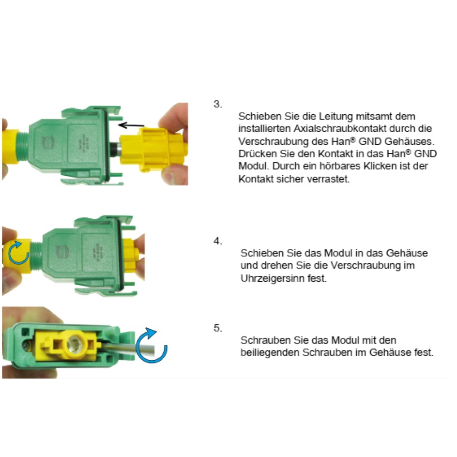 Harting Han® GND Adaptateur mâle « » mâle, noirverte – Image 5