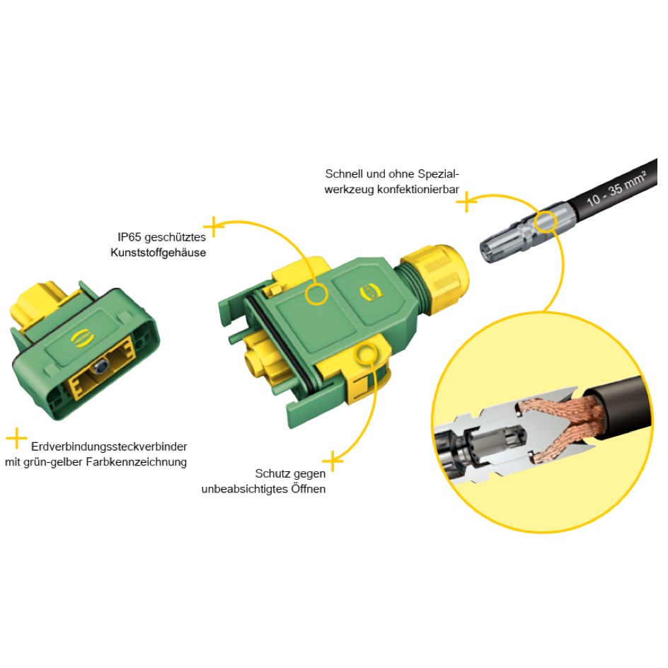 Harting Han® GND Contact femelle, Contact à vis axiale 1x10 - 25mm2 – Image 4