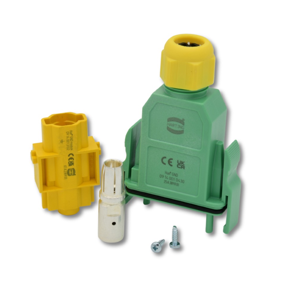 Harting Han® GND Kit de prises de câble Prise de câble, Contact à vis axiale 1x10 - 25mm2, vertjaune – Image 2