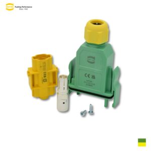 Harting Han® GND cable set Cable socket, Screw contact axial 1x10 - 25mm2, greenyellow