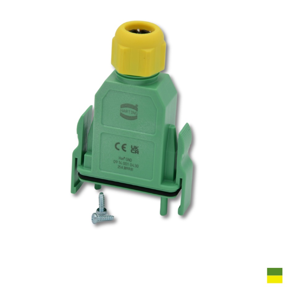 Harting Han® GND Boîtier à douilles, vertjaune