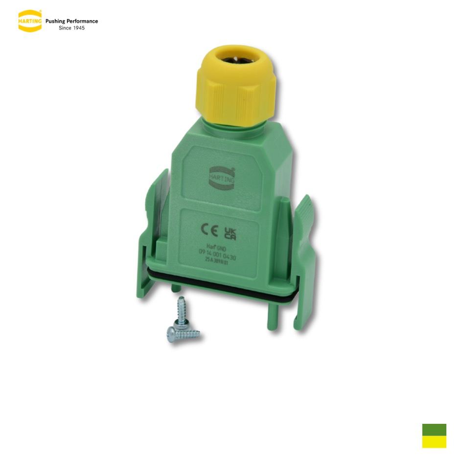 Harting Han® GND grommet housing, greenyellow