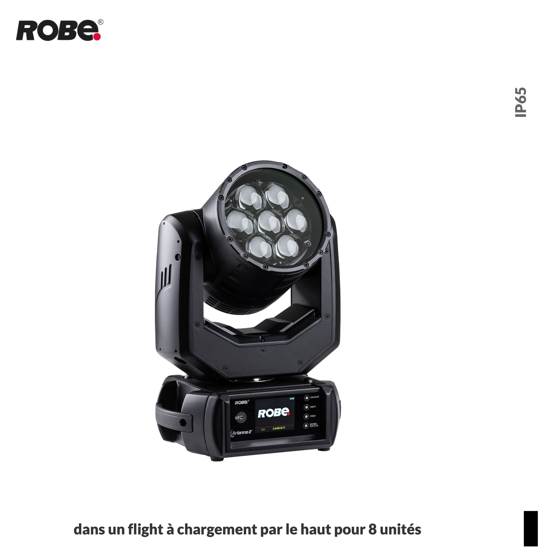 Robe Robin ARIANNE 2 CRMX™ EP, RGBL, 1800K-10000K, noir, dans un flight à chargement par le haut pour 8 unités