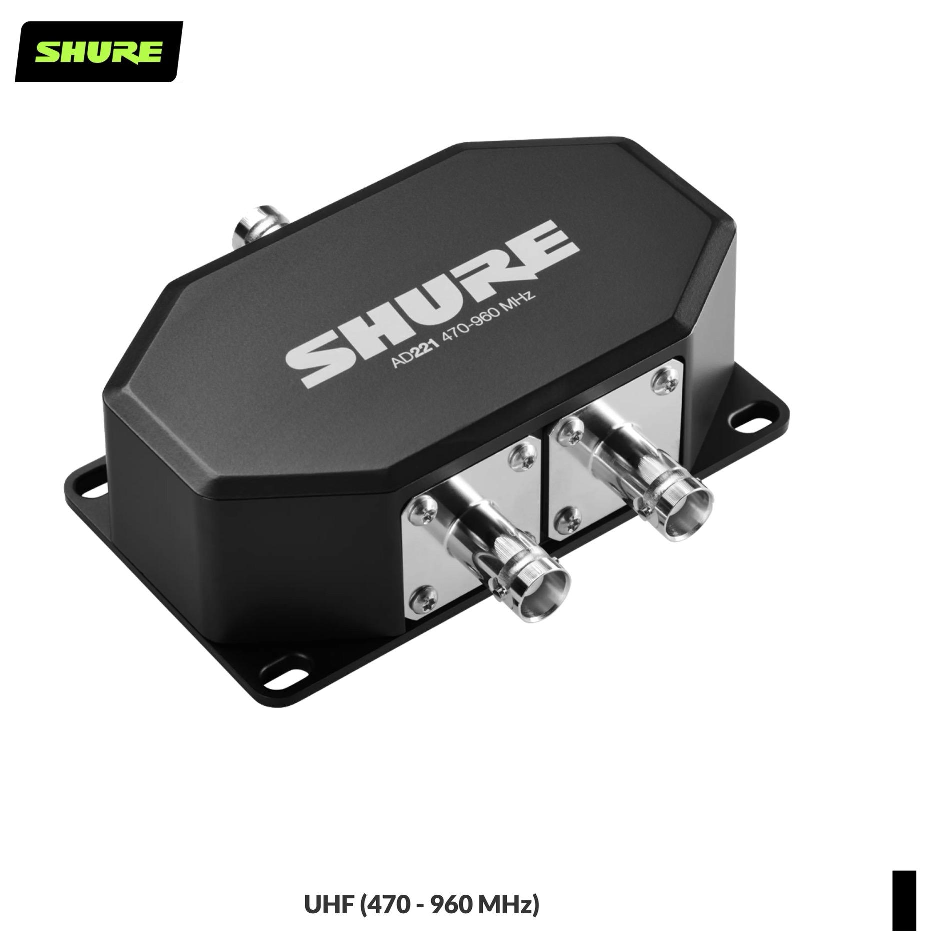 Shure AD221 Antennen Combiner/Splitter passiv 2»1 BNC, schwarzsilber, UHF (470 - 960 MHz)