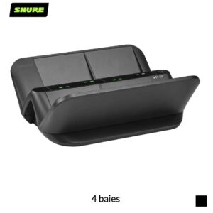 Shure Station de recharge MXWNDX4GE compatible réseau pour MXW | 4 baies, noir