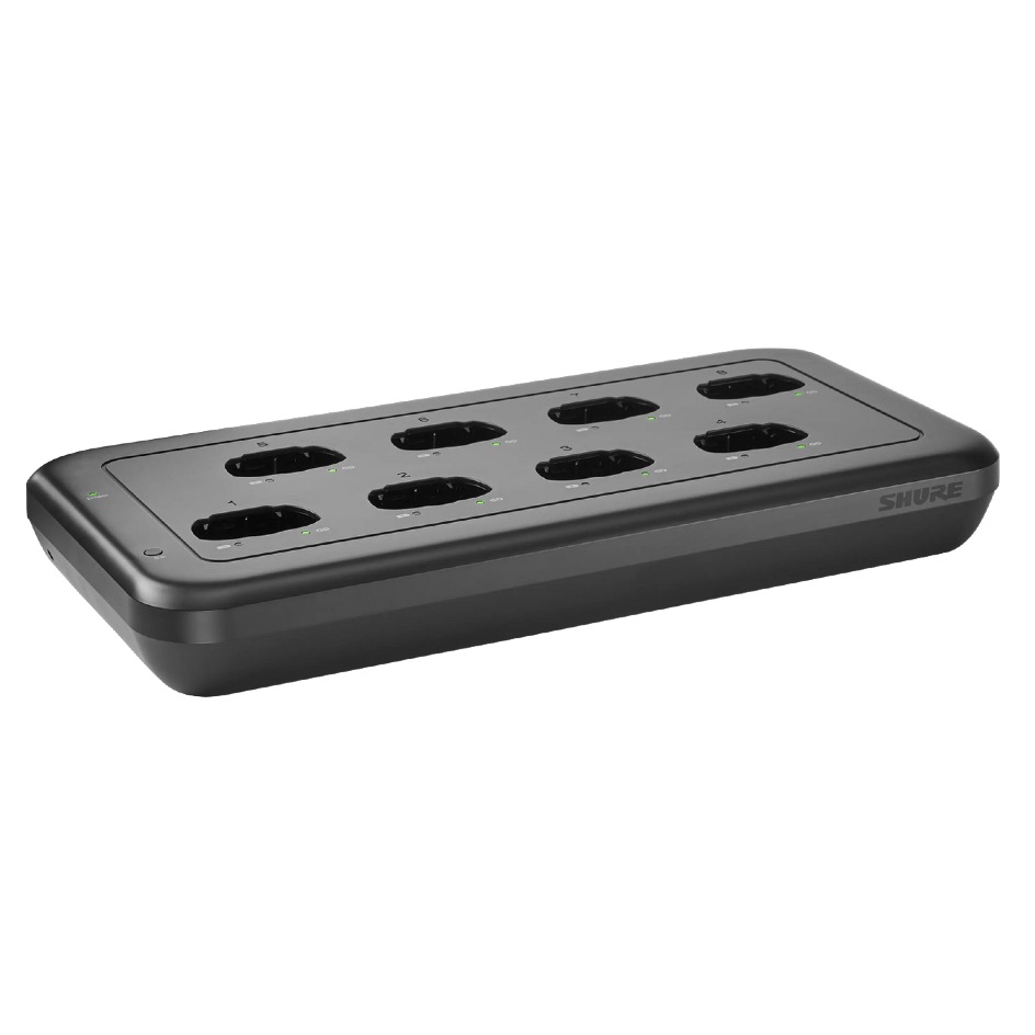 Shure MXWNDX8E Station de recharge compatible réseau pour MXW | 8 baies, noir – Image 2
