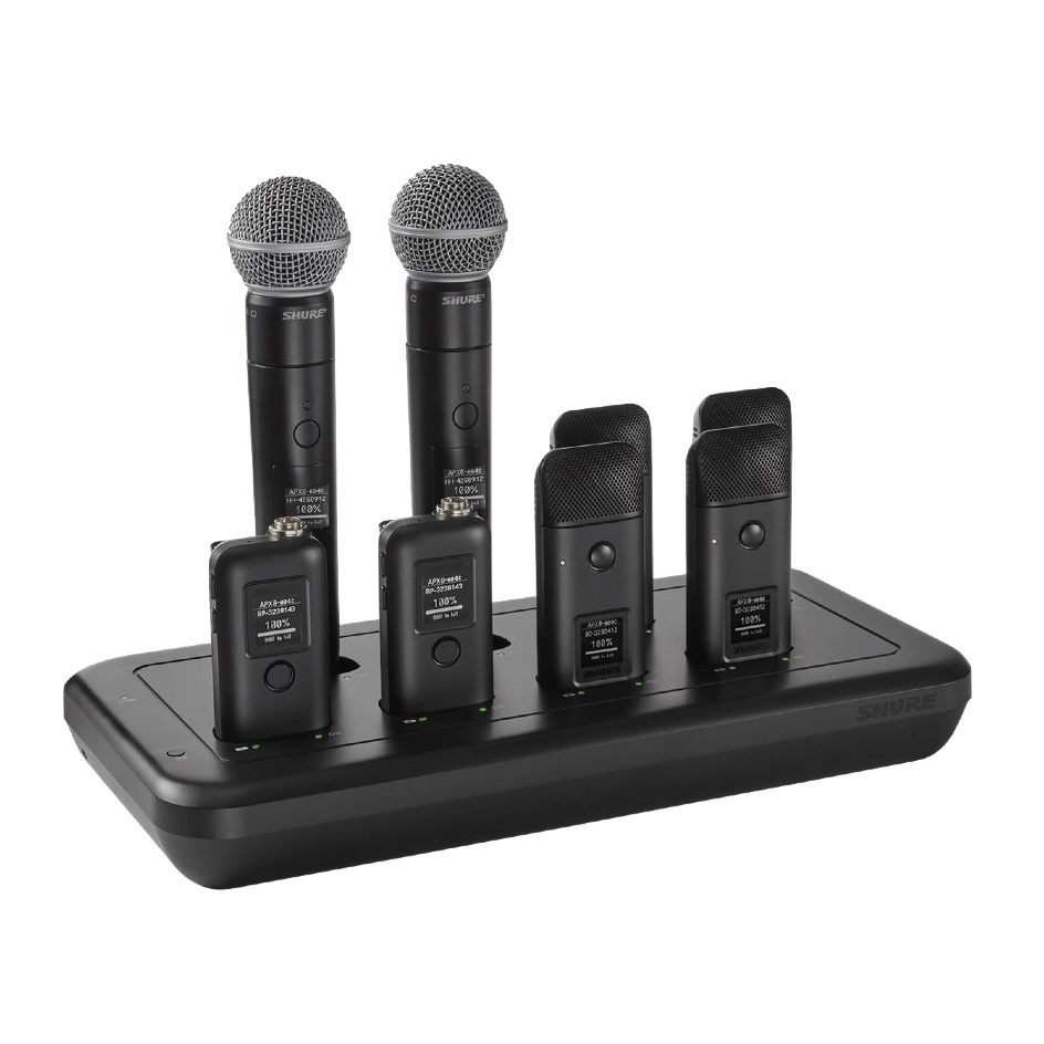 Shure MXWNDX8E Station de recharge compatible réseau pour MXW | 8 baies, noir – Image 3