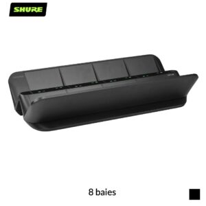 Shure MXWNDX8GE Station de recharge compatible réseau pour MXW | 8 baies, noir