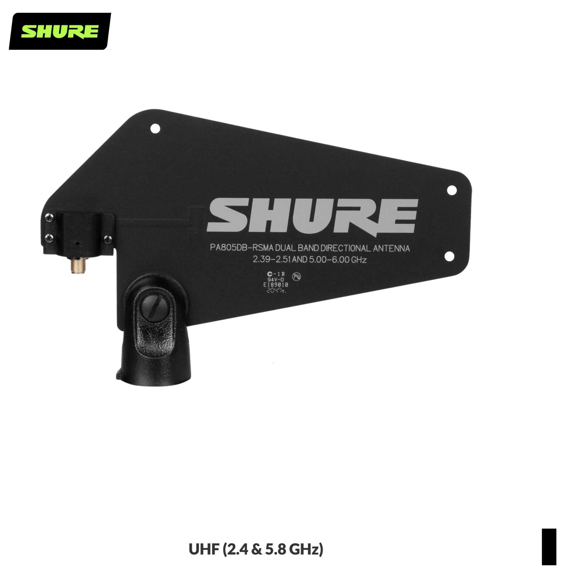 Shure PA805DB-RSMA, Richtantenne passiv Dualband, schwarz, UHF (2.4 & 5.8 GHz)