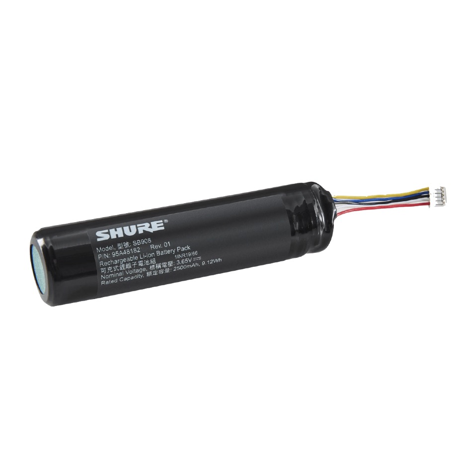 Shure SB908 Batterie pour MXW2X Lithium-ion, 3.65V, 2’500mAh, 9.12Wh, noir – Image 2