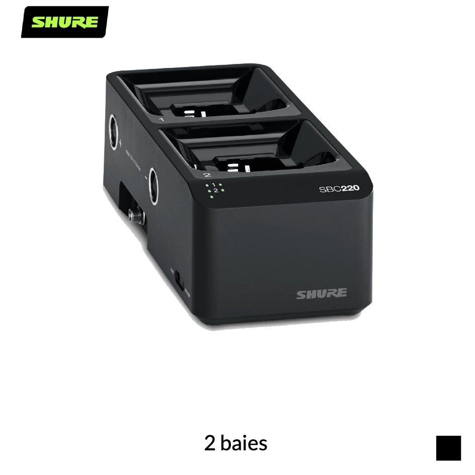 Shure SBC220 Station de recharge compatible réseau pour batteries SB900 | 2 baies, noir