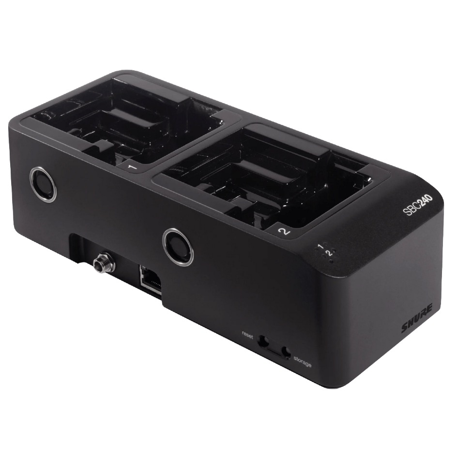 Shure SBC240 Ladestation netzwerkfähig für ADX1, ADX2, ADX2F, SB910, SB920 | 2-fach, schwarz – Bild 2