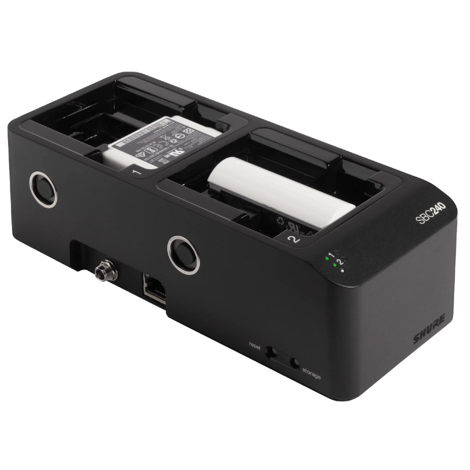 Shure SBC240 Ladestation netzwerkfähig für ADX1, ADX2, ADX2F, SB910, SB920 | 2-fach, schwarz – Bild 3