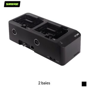 Shure SBC240 Station de recharge compatible réseau pour ADX1, ADX2, ADX2F, SB910,  SB920 | 2 baies, noir