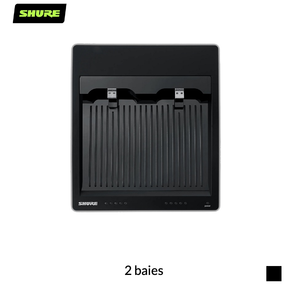 Shure SBC250-E Station de recharge compatible réseau pour ULXD6, ULXD8 | 2 baies, noir