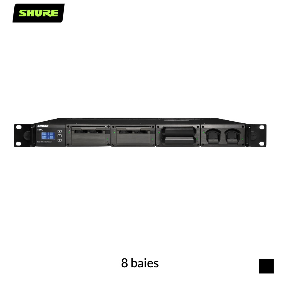 Shure SBRC-E Station de recharge | 8 baies, 19", 1U, noir