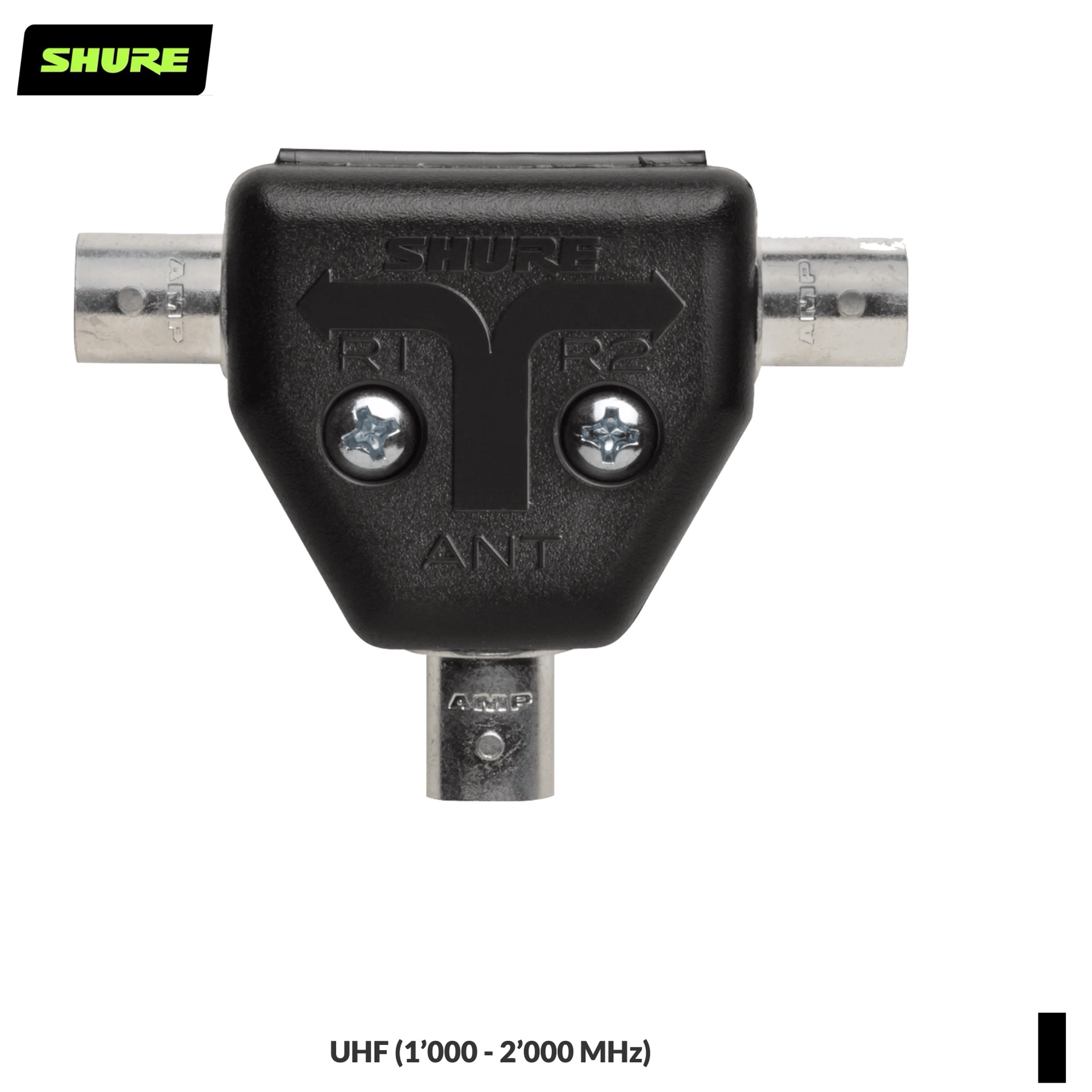 Shure UA221Z Antennensplitter passiv 1 » 2 , BNC, schwarz, UHF (1’000 - 2’000 MHz)