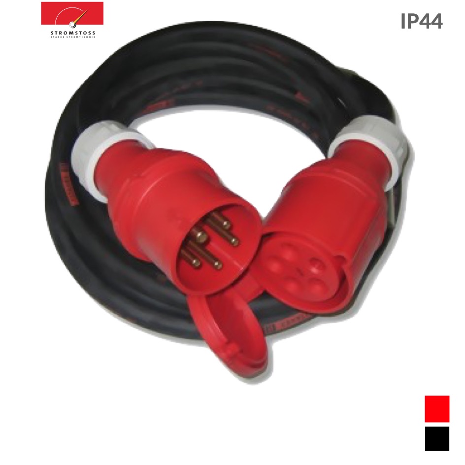 Stromstoss Cable CEE16-5 PCE red, Screw contact, TITANEX 5G2.5, black