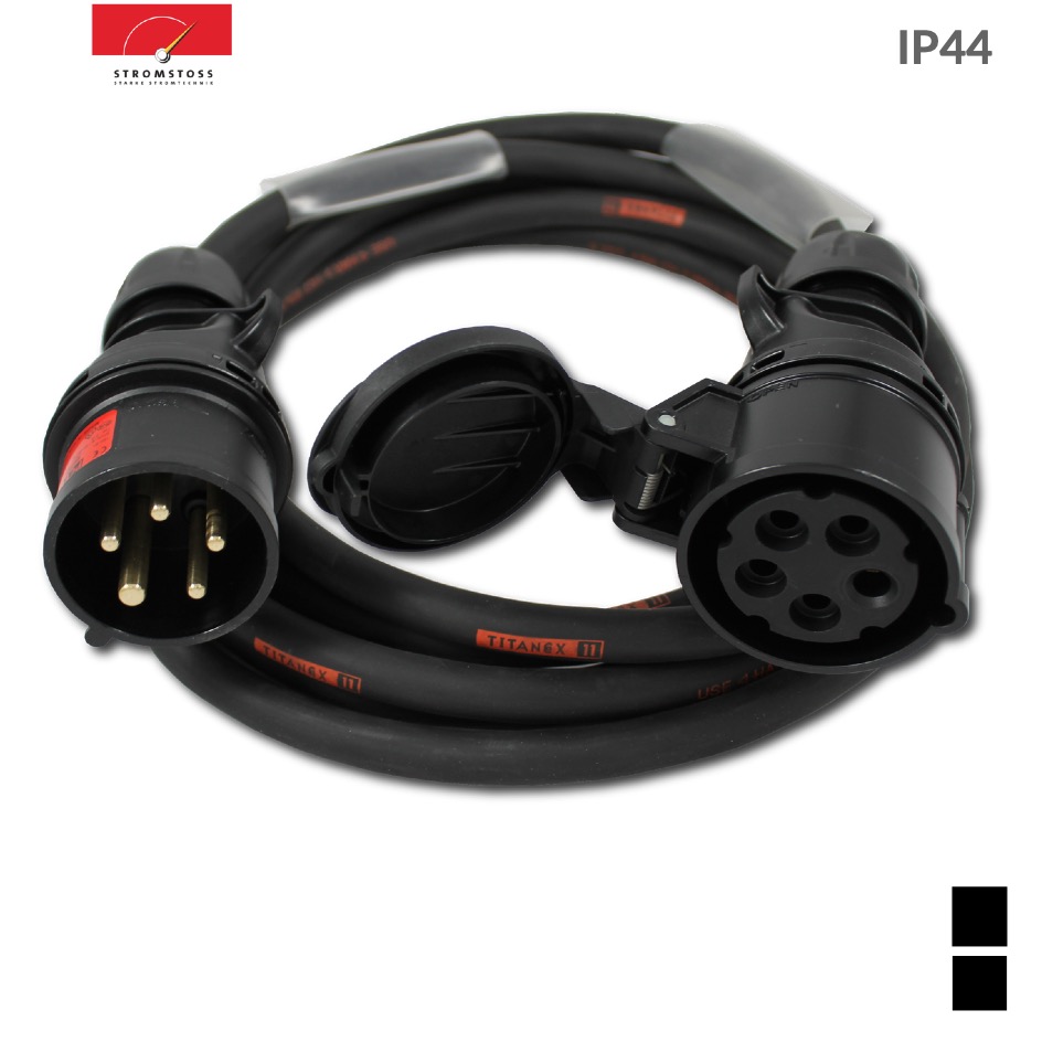 Stromstoss Kabel CEE16-5 PCE black, Screw contact, TITANEX 5G2.5, black
