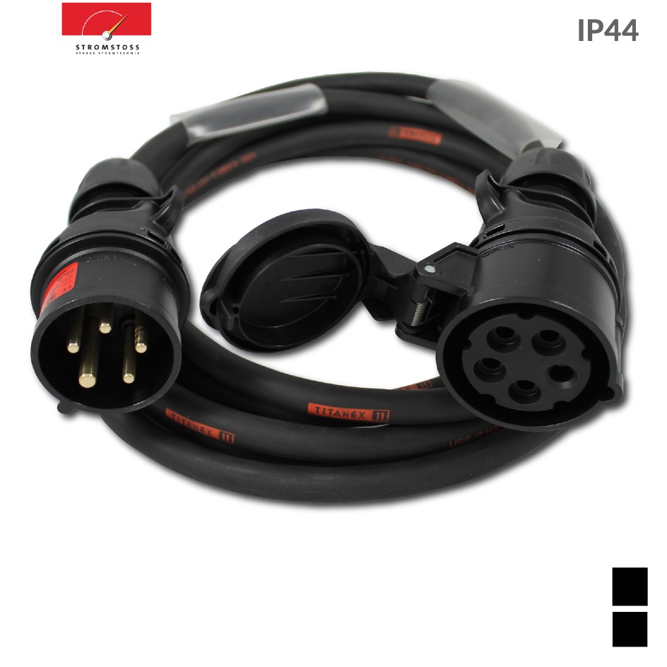 Stromstoss Kabel CEE16-5 PCE noir, Contact à vis, TITANEX 5G2.5, noir
