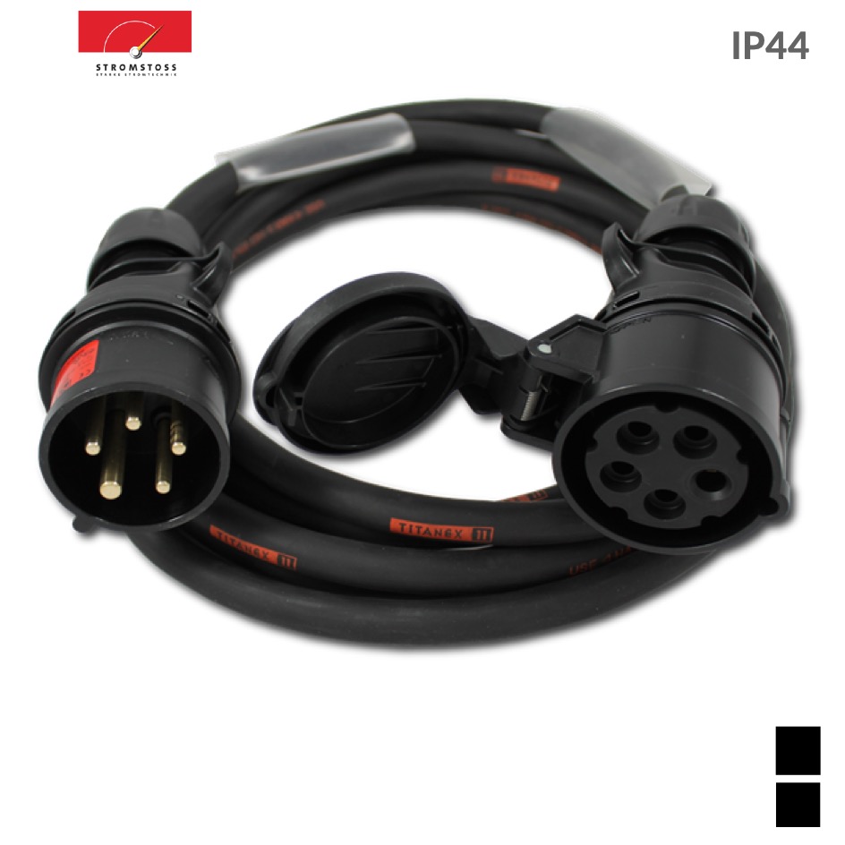 Stromstoss Kabel CEE32-5 PCE schwarz, TITANEX 5G6, schwarz