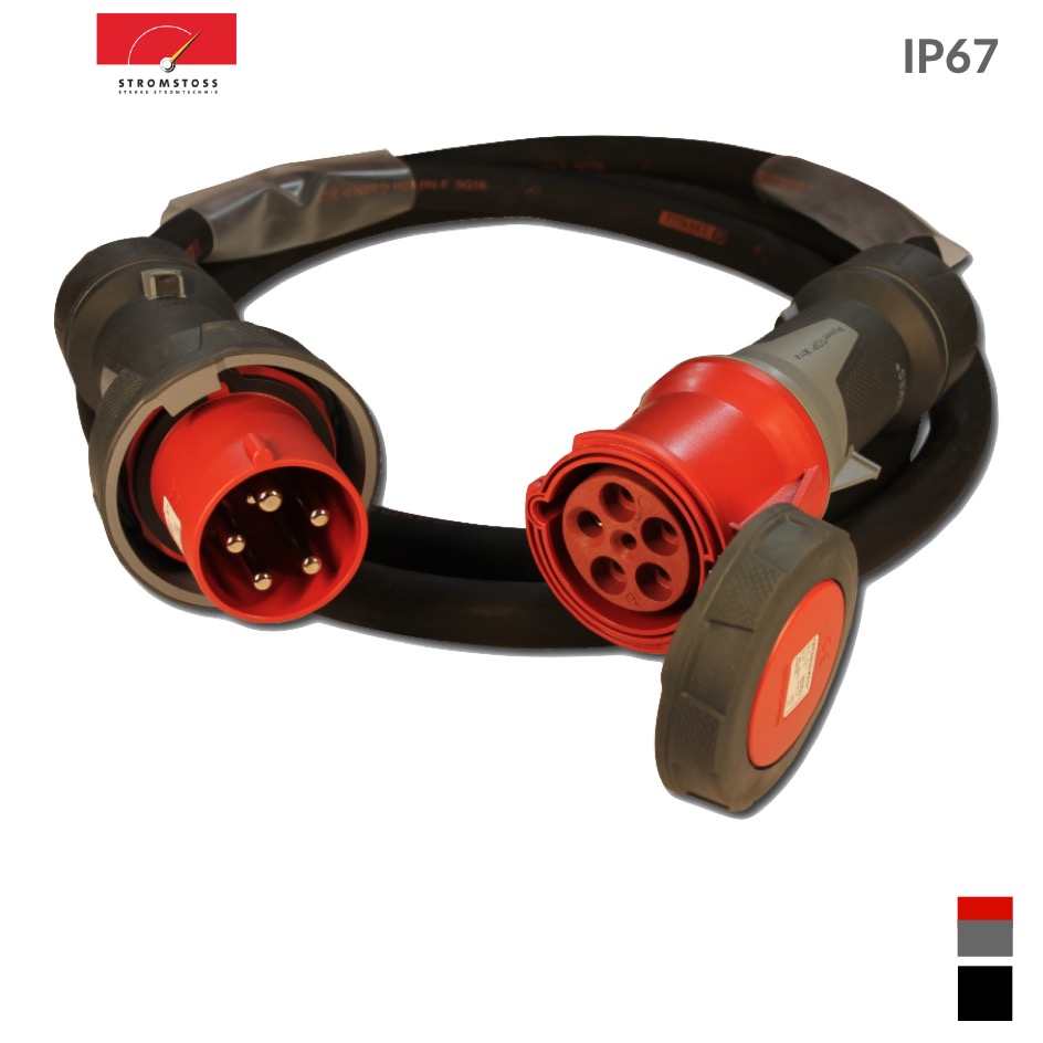 Stromstoss Kabel CEE125-5, Schraubkontakt, TITANEX 5G35, schwarz