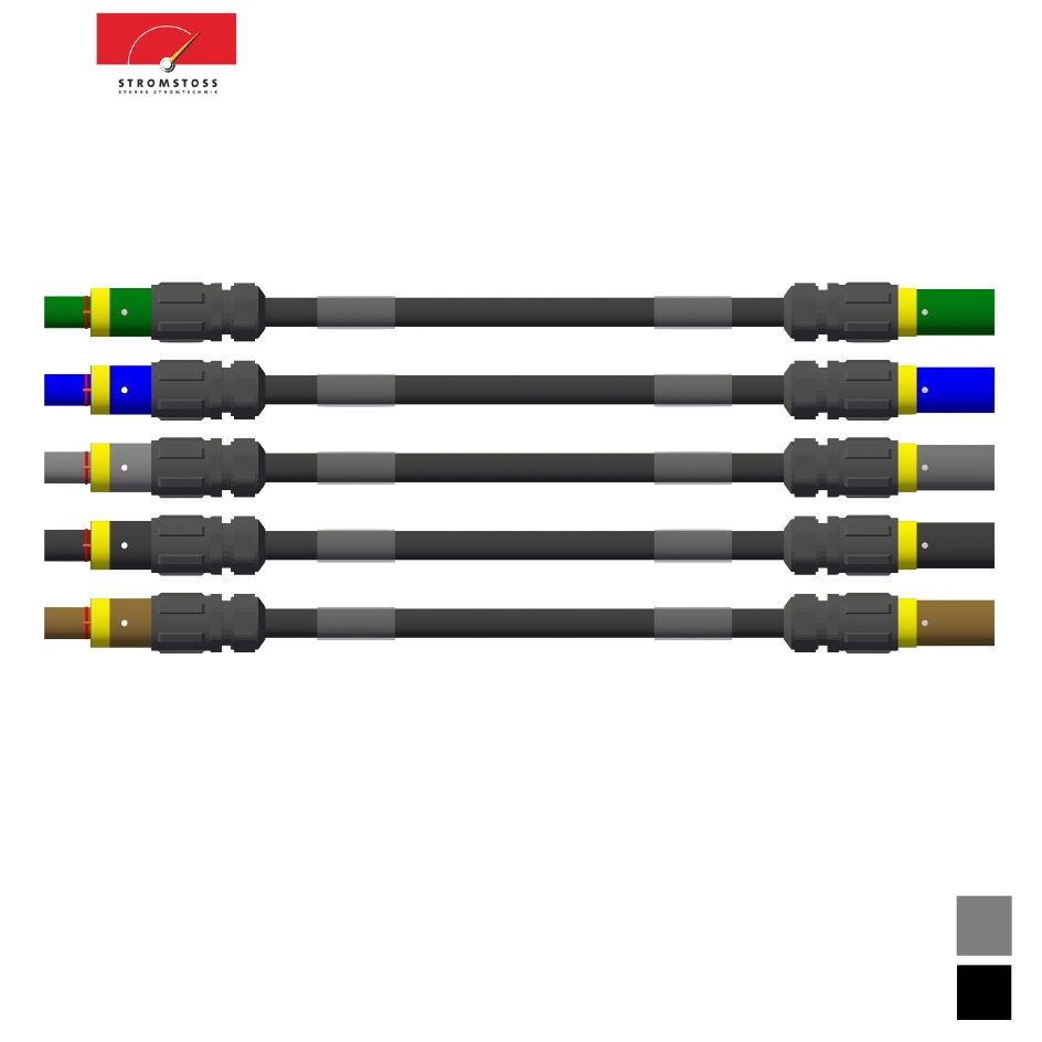 Stromstoss POWERLOCK 400A Kabelset , H07RN-F 5x1x95mm2, schwarz