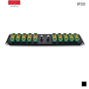 Stromstoss Répartiteur rack c-POT 10x HAN® GND mâle, 19", 2U, noir
