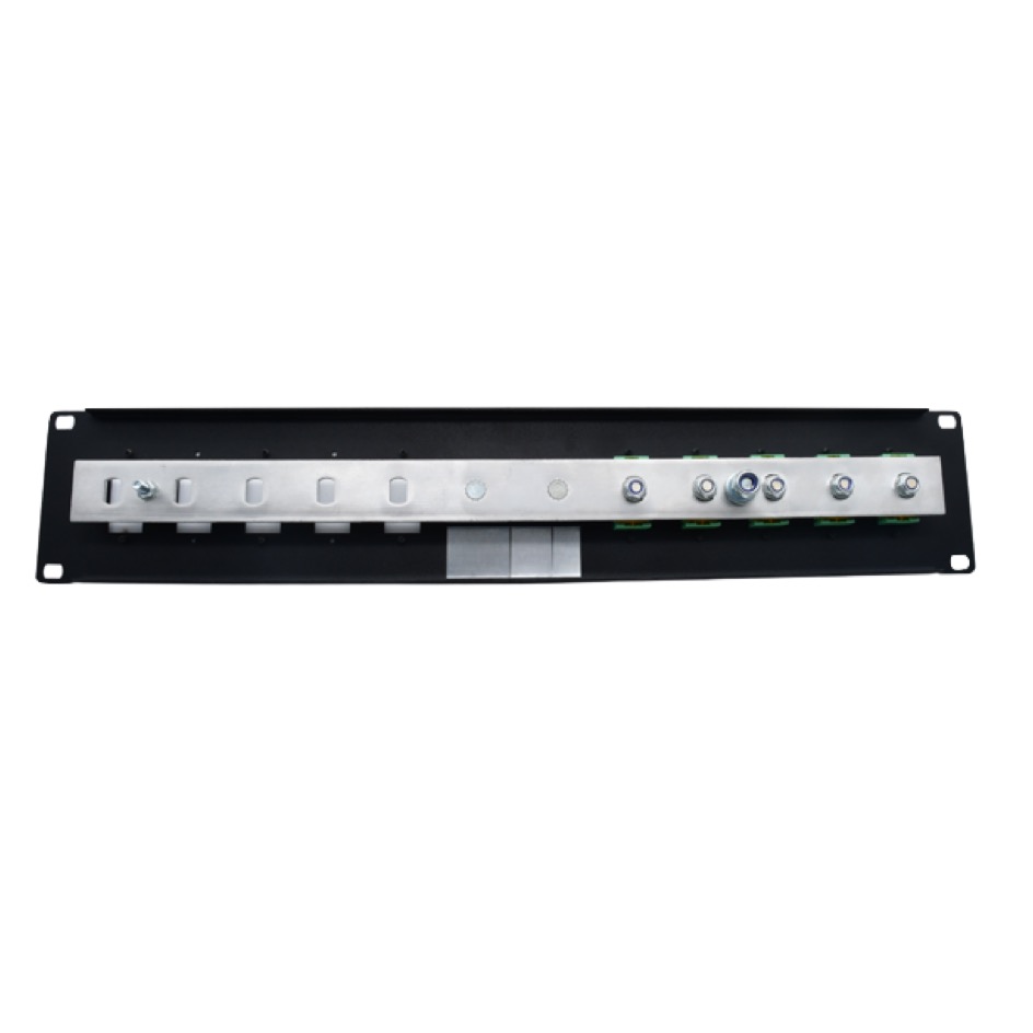 Stromstoss Rackverteiler c-POT 5x HAN® GND Male, 19", 2HE, schwarz – Bild 3