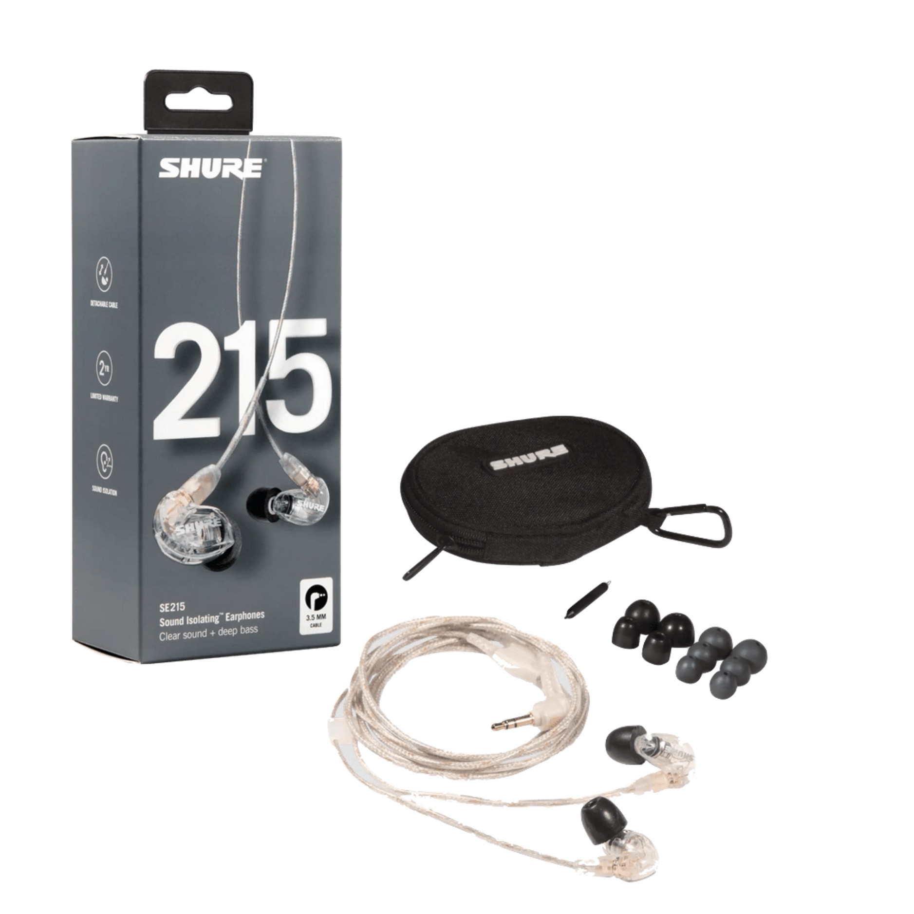 Shure SE215SPE-RD-LEFT SE215 EARPHONE, LEFT, RED, Earphones Professional Sound™ MMCX SE215, transparent | 1.625m - Image 4