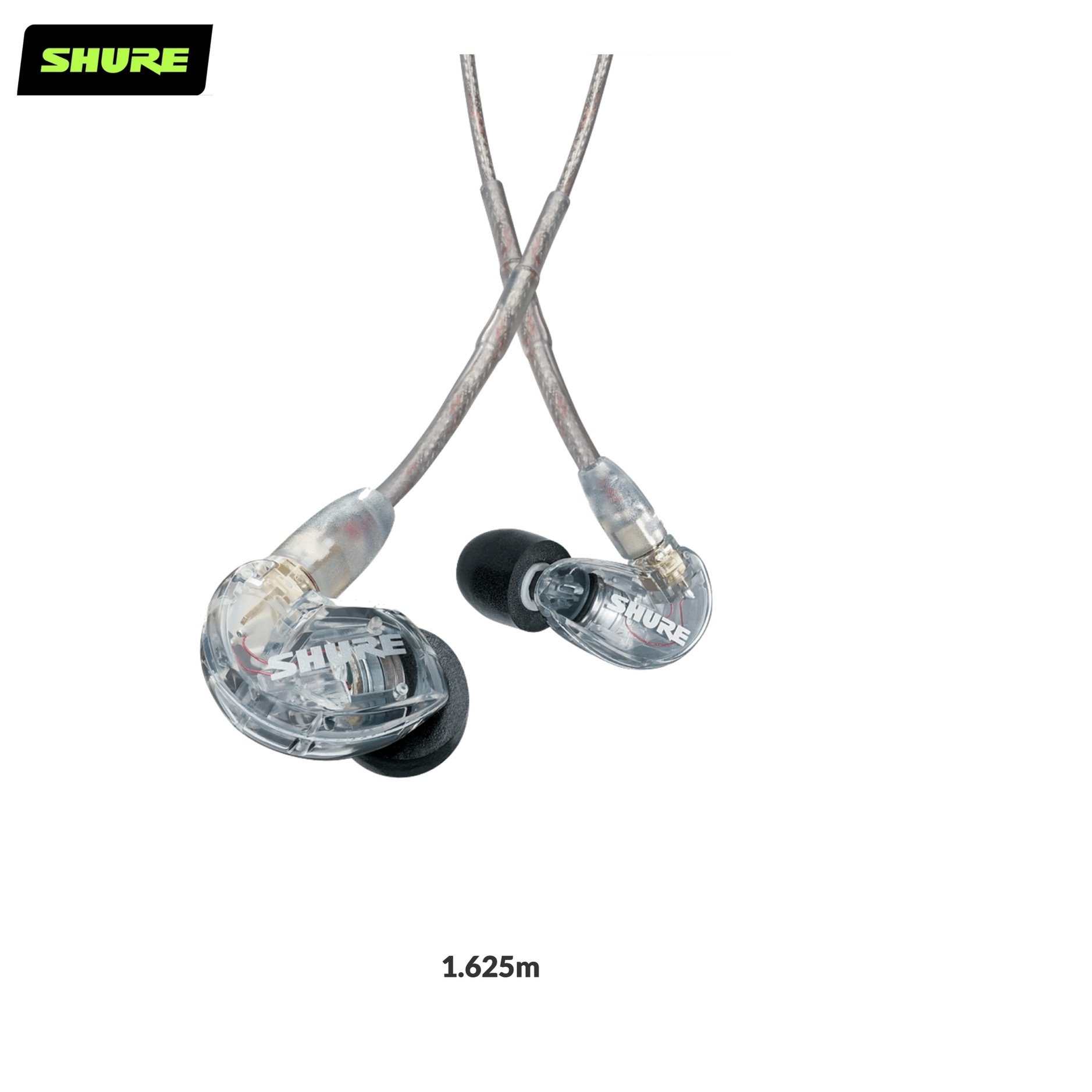 Shure SE215SPE-RD-LEFT SE215 EARPHONE, LEFT, RED, Earphones Professional Sound™ MMCX SE215, transparent | 1.625m
