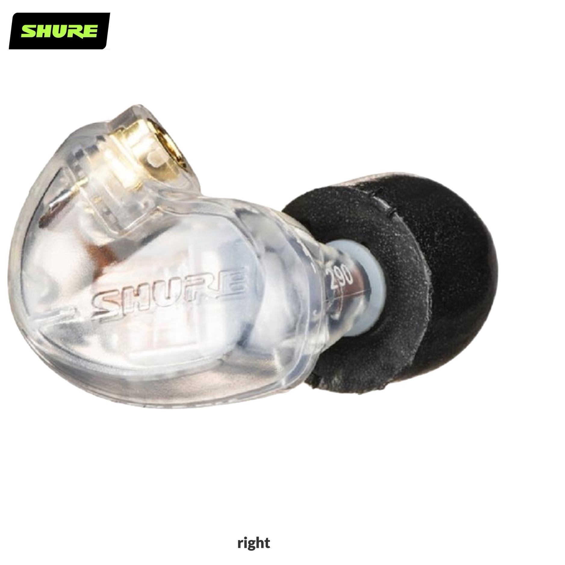 Shure SE425-CL-RIGHT Replacement Earbuds for SE425 | right, transparent