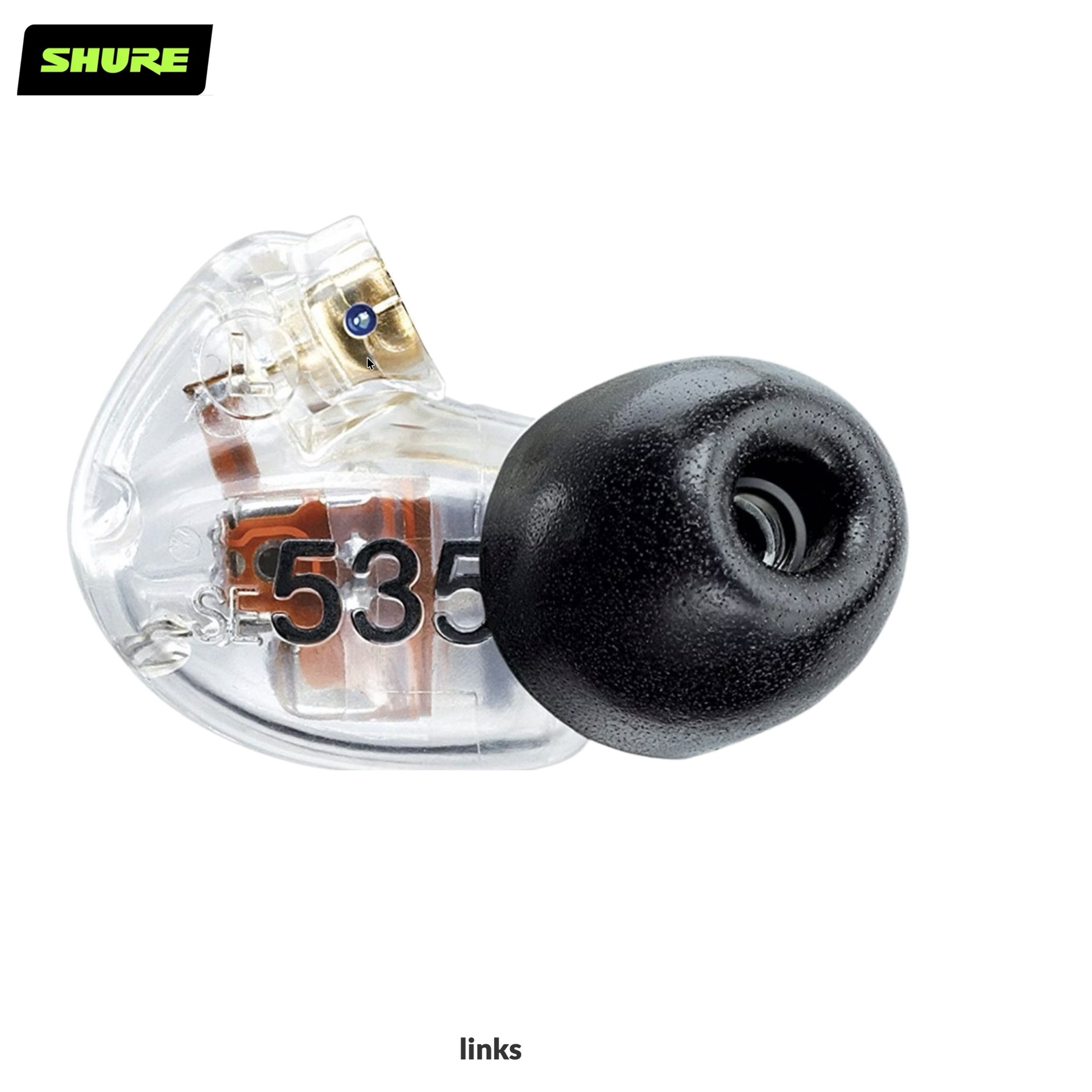 Shure SE535-CL-LEFT Ersatz-Ohrhörer SE535 | links, transparent